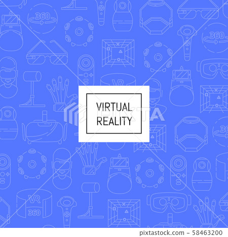 Vector background linear style virtual reality elements Vector background linear style virtual reality elements 58463200