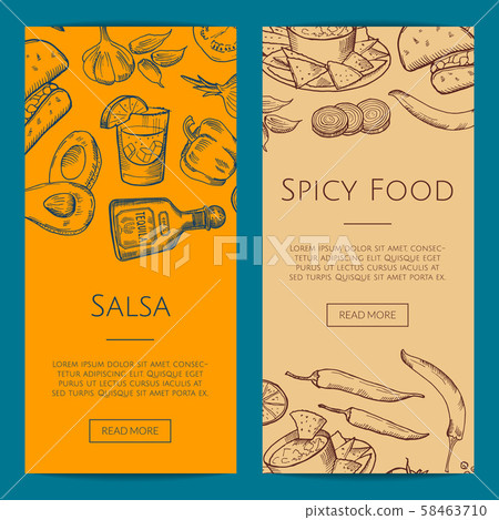 Vector banner or flyer template with mexican food elements 58463710