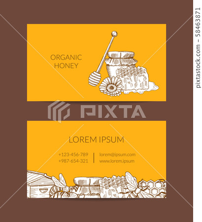 Vector business card template for honey farmer or shop Vector business card template for honey farmer or shop 58463871