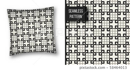Abstract concept vector monochrome geometric pattern. Black and white minimal background. Creative Abstract concept vector monochrome geometric pattern. Black and white minimal background. Creative 58464013