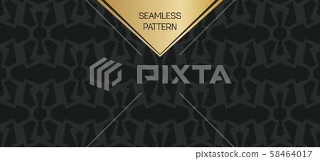 Abstract concept vector monochrome geometric pattern. Dark blue, gold minimal background. Creative 58464017