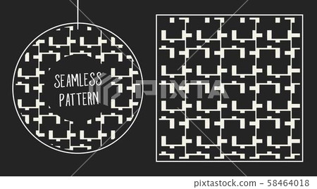 Abstract concept vector monochrome geometric pattern. Black and white minimal background. Creative 58464018