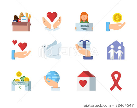 Colored vector symbols of charities 58464547