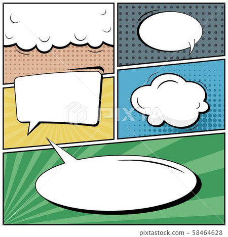 Abstract creative concept vector comic pop art style blank, layout template with clouds beams and Abstract creative concept vector comic pop art style blank, layout template with clouds beams and 58464628