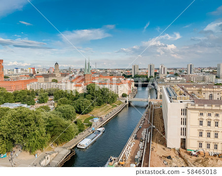 Skyline aerial view of Berlin city, Germany. 58465018