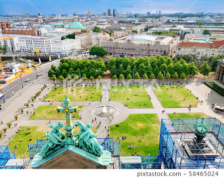 Skyline aerial view of Berlin city, Germany. Skyline aerial view of Berlin city, Germany. 58465024