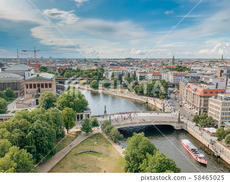 Skyline aerial view of Berlin city, Germany. Skyline aerial view of Berlin city, Germany. 58465025