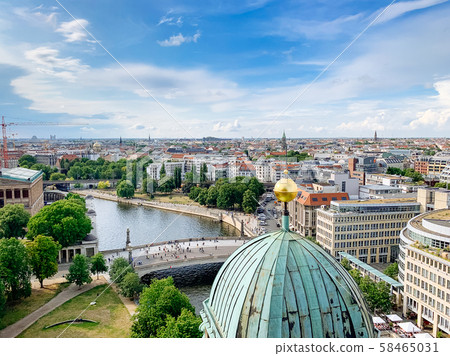 Skyline aerial view of Berlin city, Germany. Skyline aerial view of Berlin city, Germany. 58465031