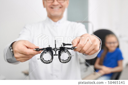 Selective focus of special glasses for checking eyesight Selective focus of special glasses for checking eyesight 58465141