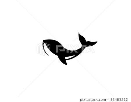 Humpback an ocean's giant whale for logo design illustration on white background 58465212