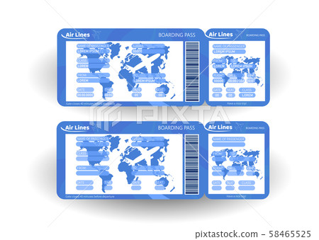 Airplane ticket. Boarding pass ticket template.  58465525