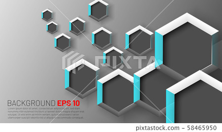 Abstract gray hexagon with a white background. 58465950