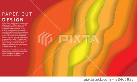 Papercut multi layers 3D color texture vector background 58465953