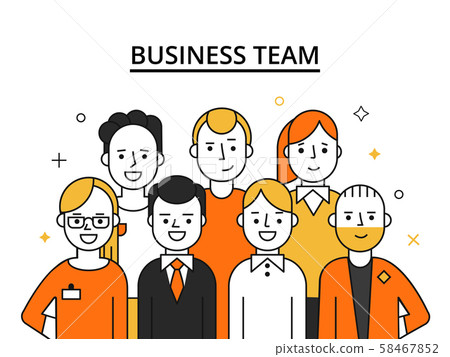 Stylized illustrations of business team. Concept picture of successful peoples 58467852