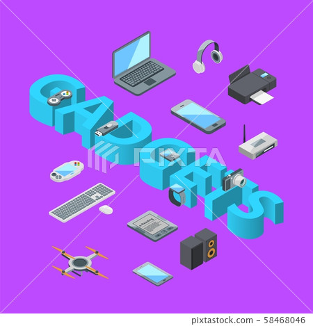 Vector isometric gadgets icons infographic concept illustration 58468046