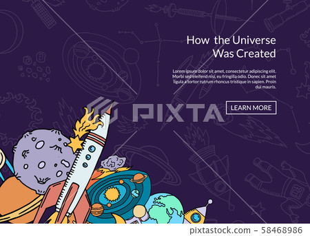 Vector hand drawn space elements background... - Stock Illustration ...