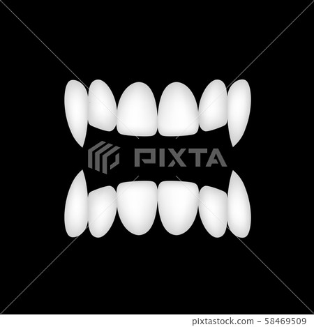 Vampire's teeth icon. Happy halloween concept. Vampire's teeth icon. Happy halloween concept. 58469509