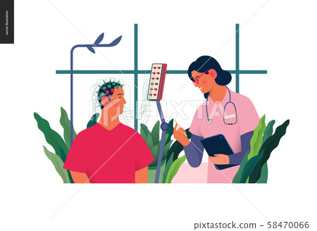 Medical tests illustration - EEG Medical tests illustration - EEG 58470066