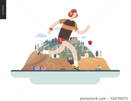 Runners - guy exercising 58470075