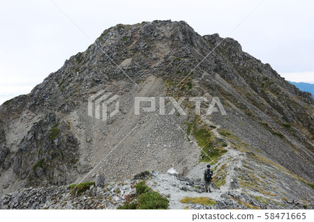 Northern Alps, view from Okutake-dake longitudinal track, road to Nakadake summit Northern Alps, view from Okutake-dake longitudinal track, road to Nakadake summit 58471665