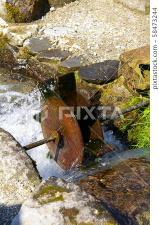 A small water wheel in Ouchijuku Ogawa 58473244