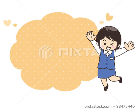 Office lady speech balloon 58473440