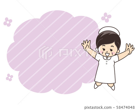 Veteran nurse woman speech bubble Veteran nurse woman speech bubble 58474048