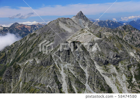 北阿爾卑斯山,從山頂的景色。 北阿爾卑斯山,從山頂的景色。 58474580
