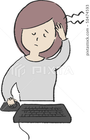Unwell, woman with headache 58474593