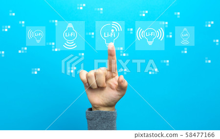 LiFi theme with hand LiFi theme with hand 58477166