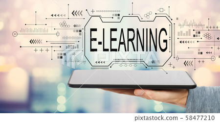 E-learning concept with tablet computer 58477210