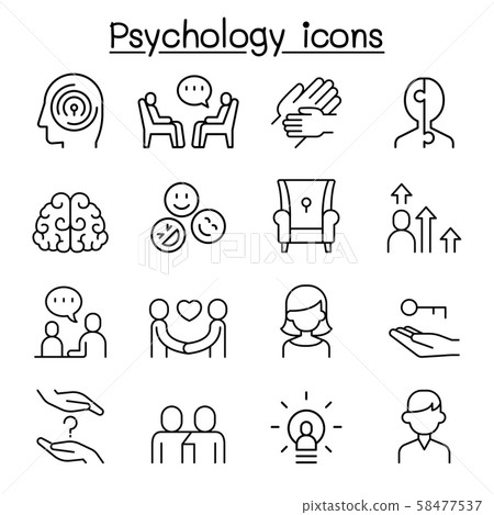 Psychology icon set in thin line style Psychology icon set in thin line style 58477537