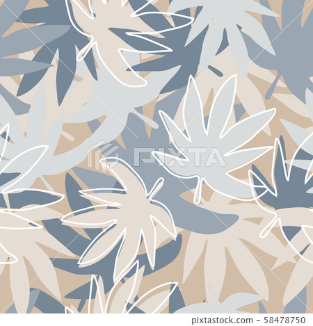 Forest leaves seamless pattern on white Forest leaves seamless pattern on white 58478750