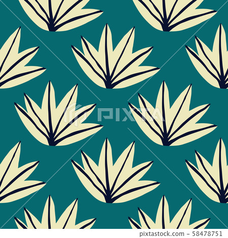Hand drawn leaf fabric textile design on green Hand drawn leaf fabric textile design on green 58478751
