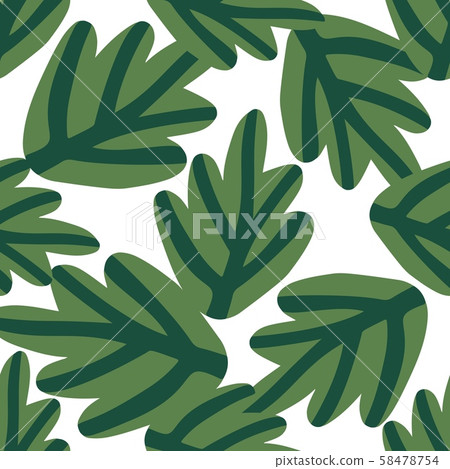 Hand drawn jungle leaves seamless pattern. Doodle Hand drawn jungle leaves seamless pattern. Doodle 58478754