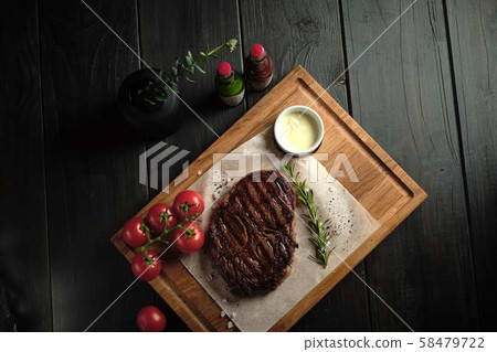 Glass of cold beer with appetizer. catering menu Glass of cold beer with appetizer. catering menu 58479722