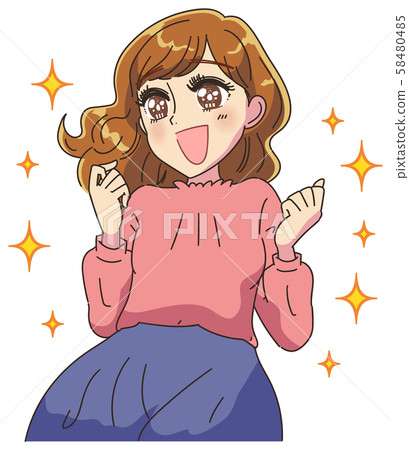 微笑希望表達可愛的年輕女子 58480485