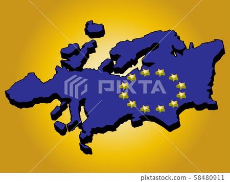 Europe map flag 3d Vector illustration eps 10 Europe map flag 3d Vector illustration eps 10 58480911