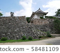 Okayama Castle stone wall and gate 58481109