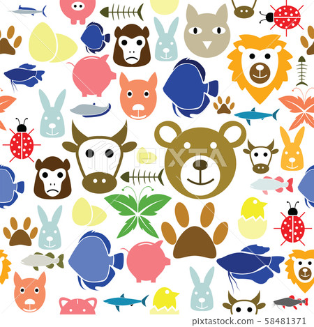 Animal seamless pattern background icon. 58481371