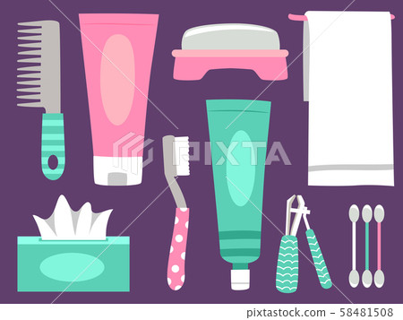 Personal Hygiene Elements Illustration Personal Hygiene Elements Illustration 58481508
