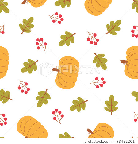 cartoon autumn pattern with pumpkin cartoon autumn pattern with pumpkin 58482201