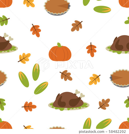 cartoon autumn turkey pattern cartoon autumn turkey pattern 58482202