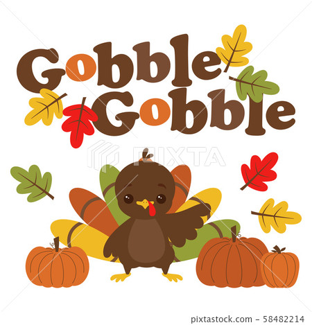 illustration of cartoon turkey gobble illustration of cartoon turkey gobble 58482214