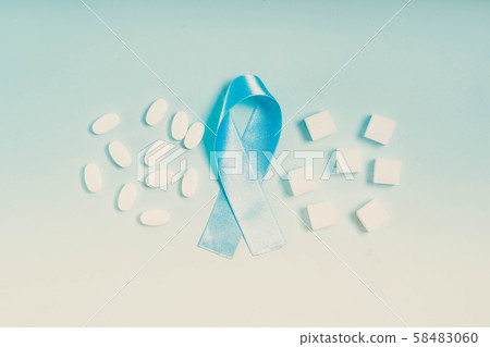 Sugar on blue background Sugar on blue background 58483060