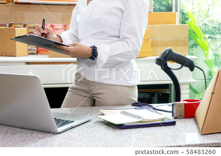 Small business woman Worker delivery service 58483260