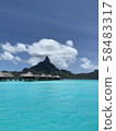 Blue sea and water cottage 58483317