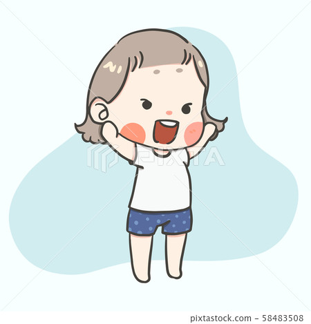 Kawaii cute girl with varieties action and feeling 58483508
