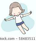 Kawaii cute girl with varieties action and feeling 58483511