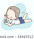 Kawaii cute girl with varieties action and feeling 58483512